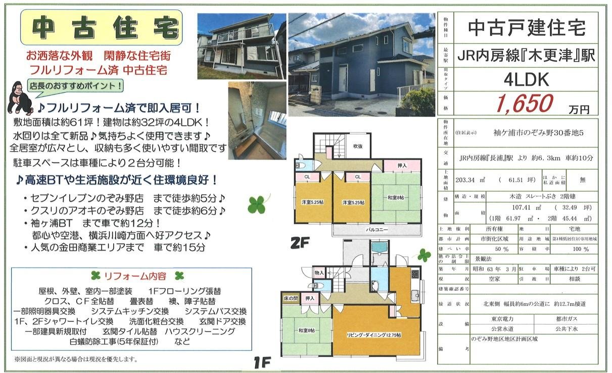 袖ヶ浦市のぞみ野　1650